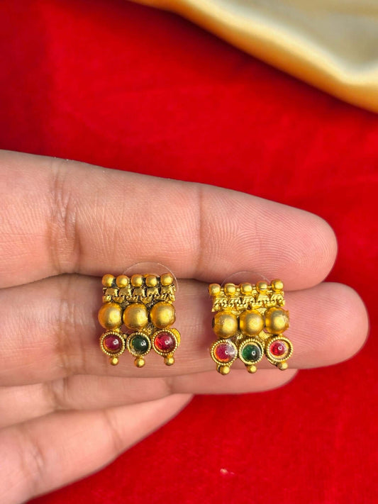 Handcrafted pearl necklace with colorful beads and traditional antique styling