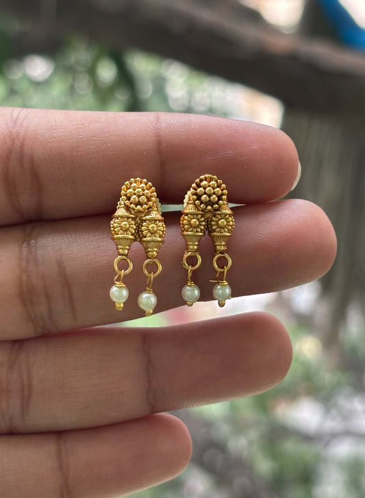 Antique Pearl Choker Set with Earrings – Rajakumari Traditional Design