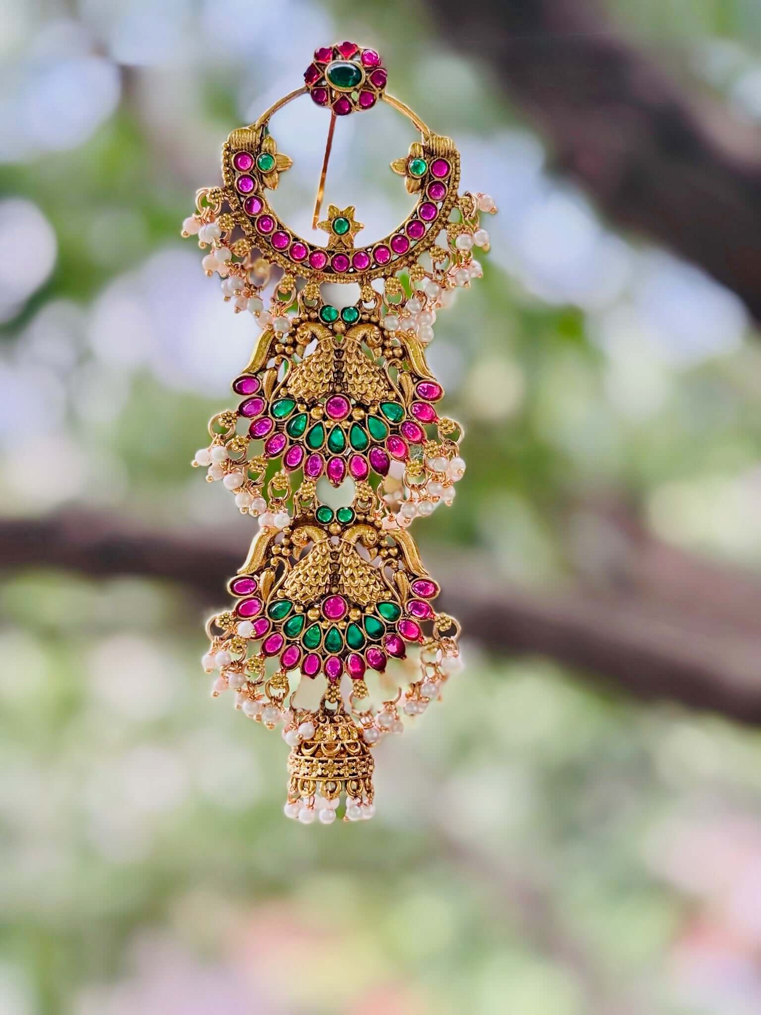 Royal Temple Jadai Billalu with intricate gold detailing for South Indian brides