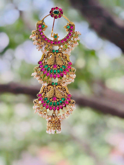 Royal Temple Jadai Billalu with intricate gold detailing for South Indian brides